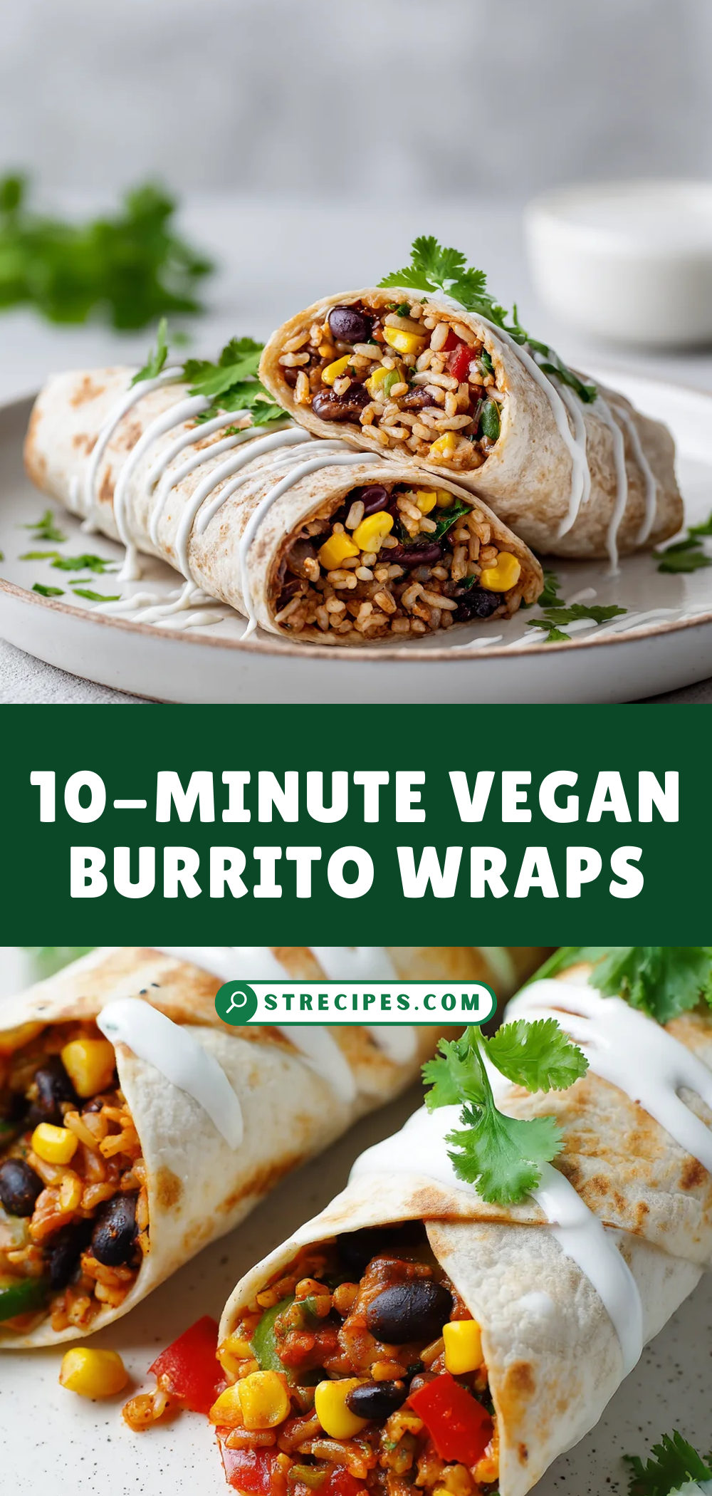 10-Minute Vegan Burrito Wraps — homemade 10-Minute Vegan Burrito recipe