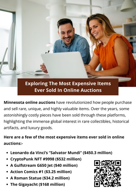 The evolution of Minnesota online auctions has made it possible for buyers and sellers to transact unimaginably. These record-breaking sales are not just testaments to the value of the items but also the global reach and efficiency of online platforms. From priceless art to digital collectibles, online auctions have become a gateway for showcasing and acquiring the world’s most coveted possessions. To know more visit here https://www.auctionmasters.com/
