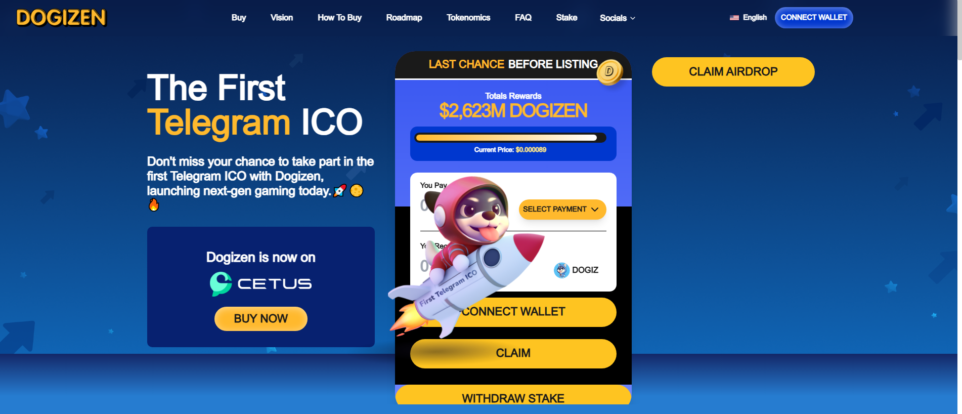 Screenshot of claimdogizen.pages.dev