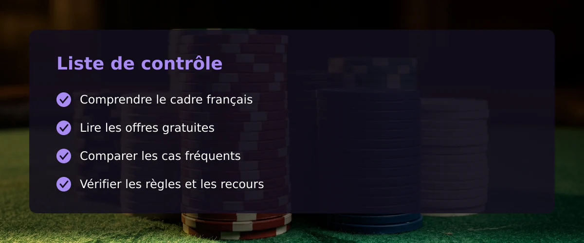 Free casino en France : ce que le cadre légal permet — Liste de contrôle