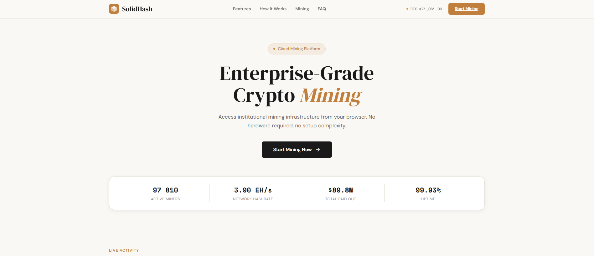 Screenshot of solidhash.org