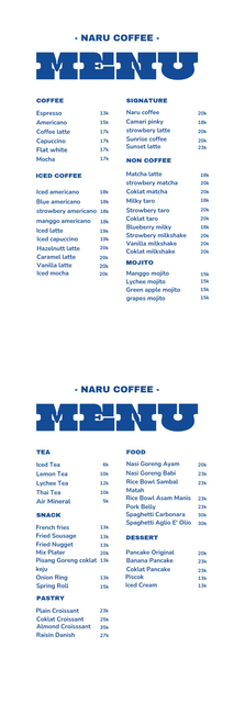 Menu naru coffe
