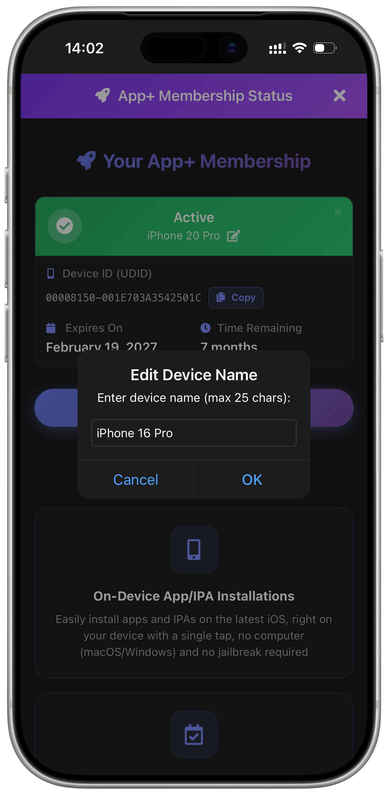 iOSGods App+ Setting Device Name