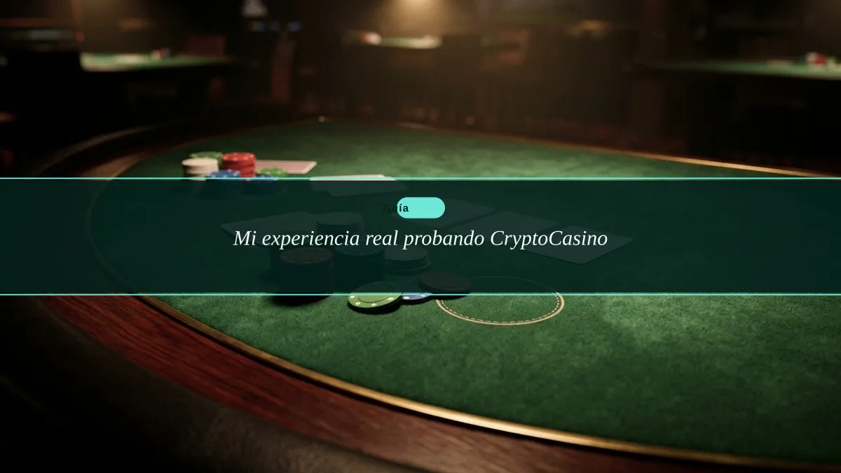 Mi experiencia real probando CryptoCasino