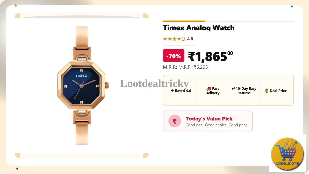Timex Analog Watch – Just ₹1865 | Lowest Price Deal Timex Analog Watch – Just ₹1865 | Lowest Price Deal