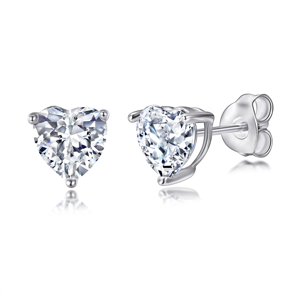 Heart Solitaire Studs