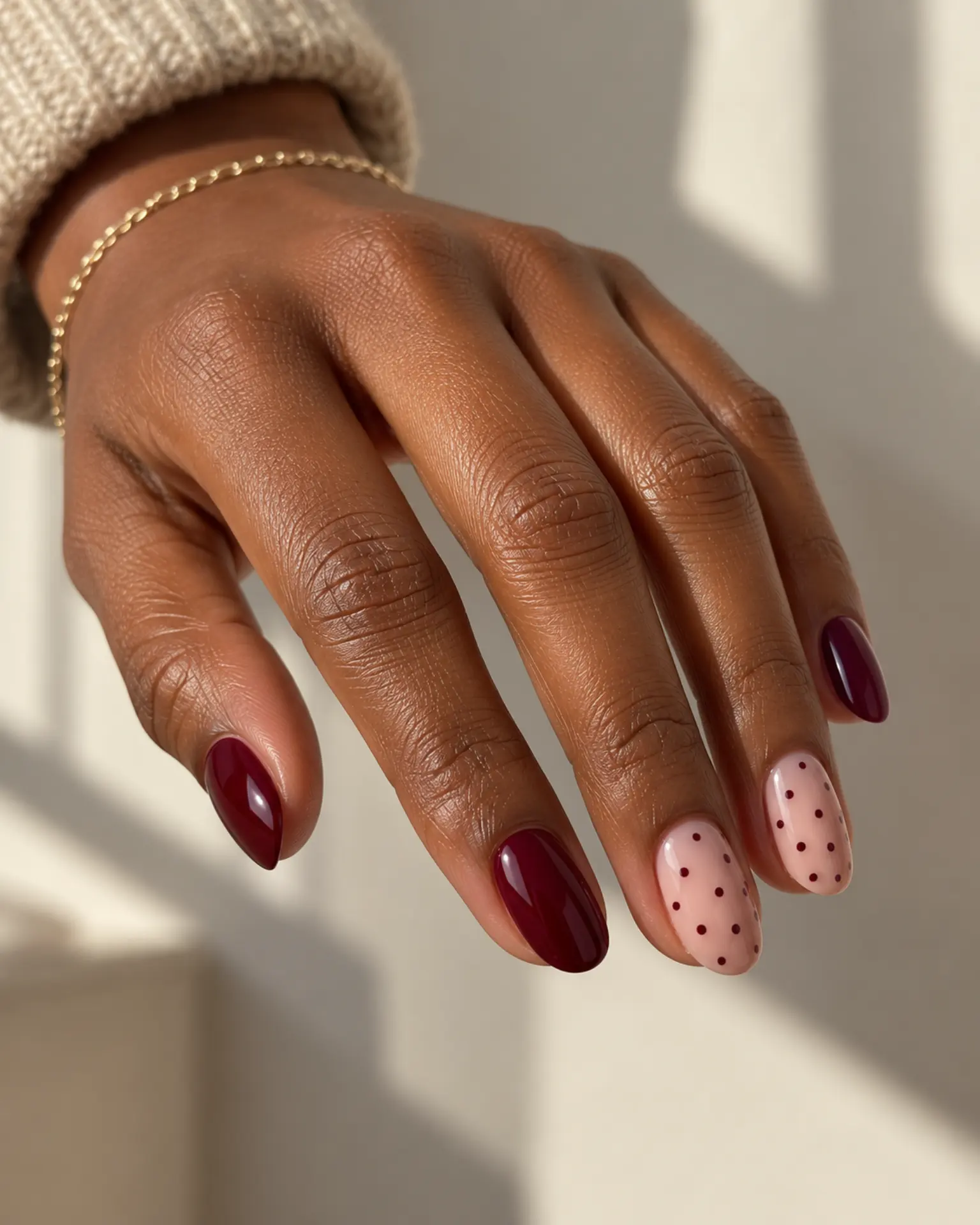 Winter Micro-Dot Accent manicure inspiration for winter nail ideas