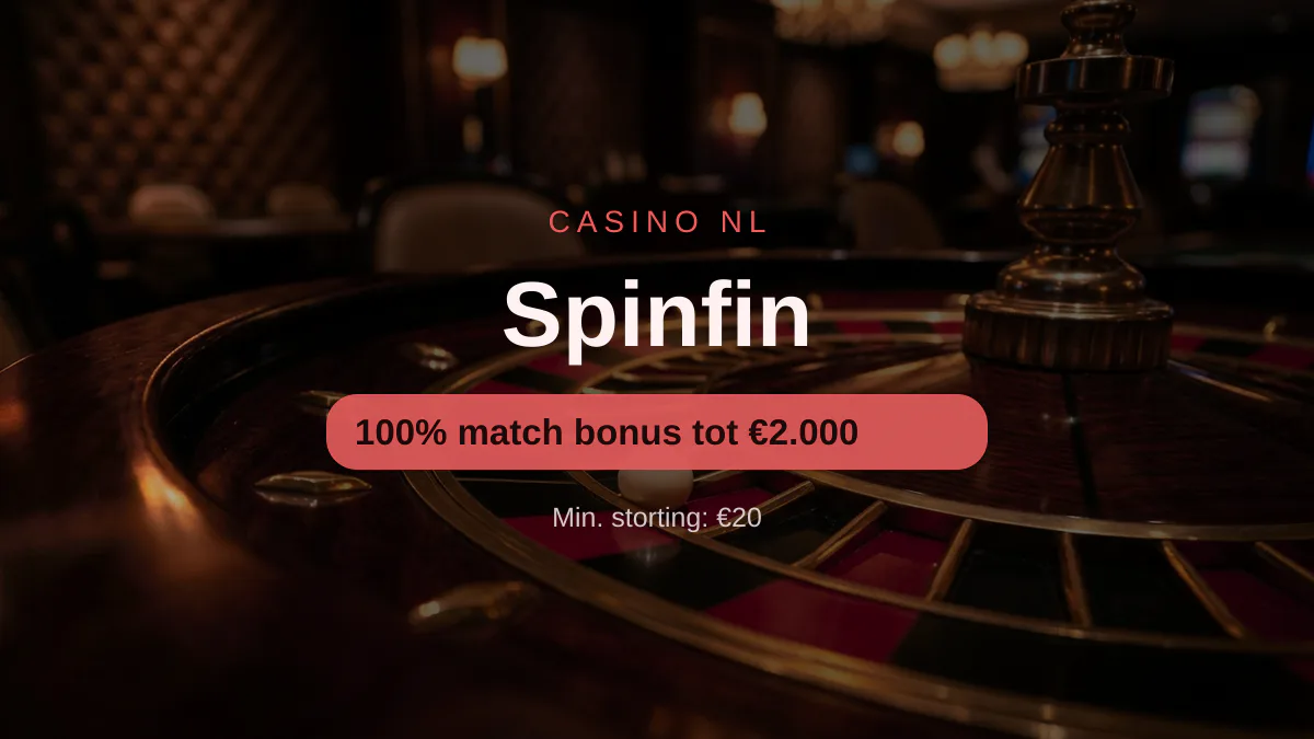 Spinfin casino — welkomstbonus 100% match bonus tot €2.000 + 150 FS, betalingen: Visa, Mastercard, Skrill, Neteller, Paysafecard