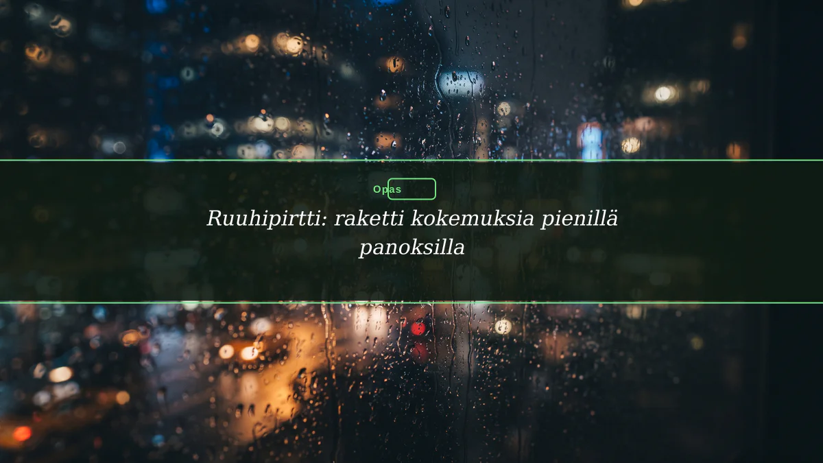 Ruuhipirtti: raketti kokemuksia pienillä panoksilla