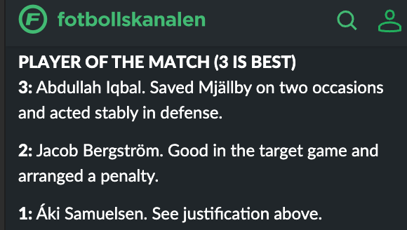 Visual for Pakistan Captain Abdullah Iqbal Impresses Despite Mjällby's Narrow Champions League Defeat