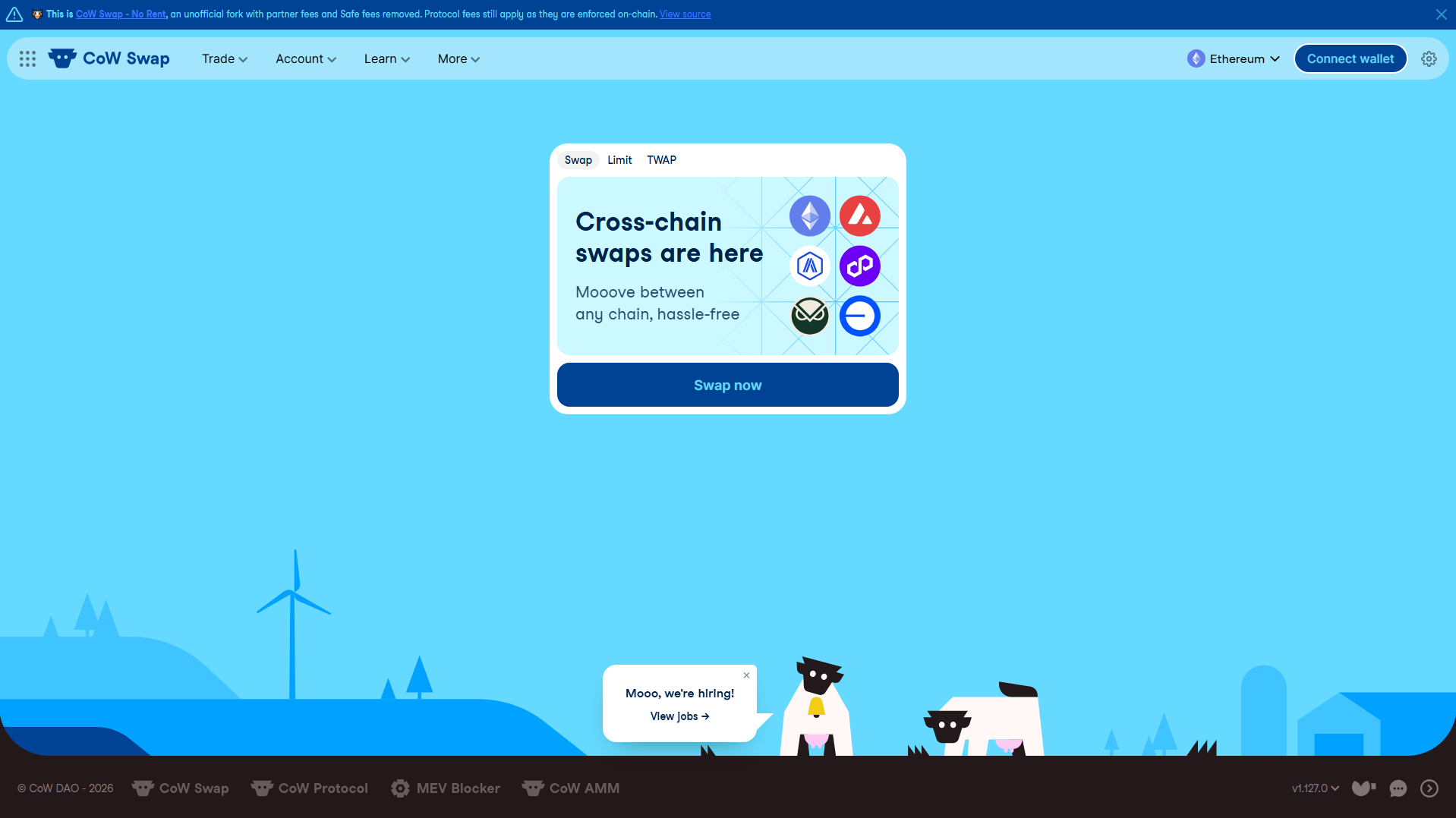 Stored capture of cowswap.norent.xyz