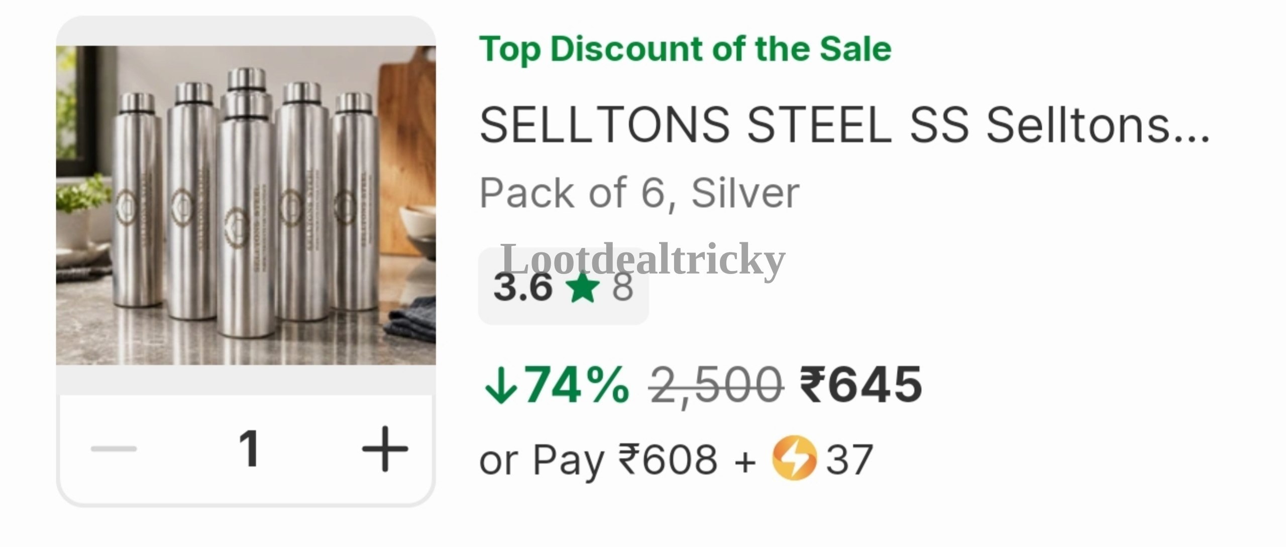 Stainless Steel Bottle | Loot Deal Stainless Steel Bottle | Loot Deal