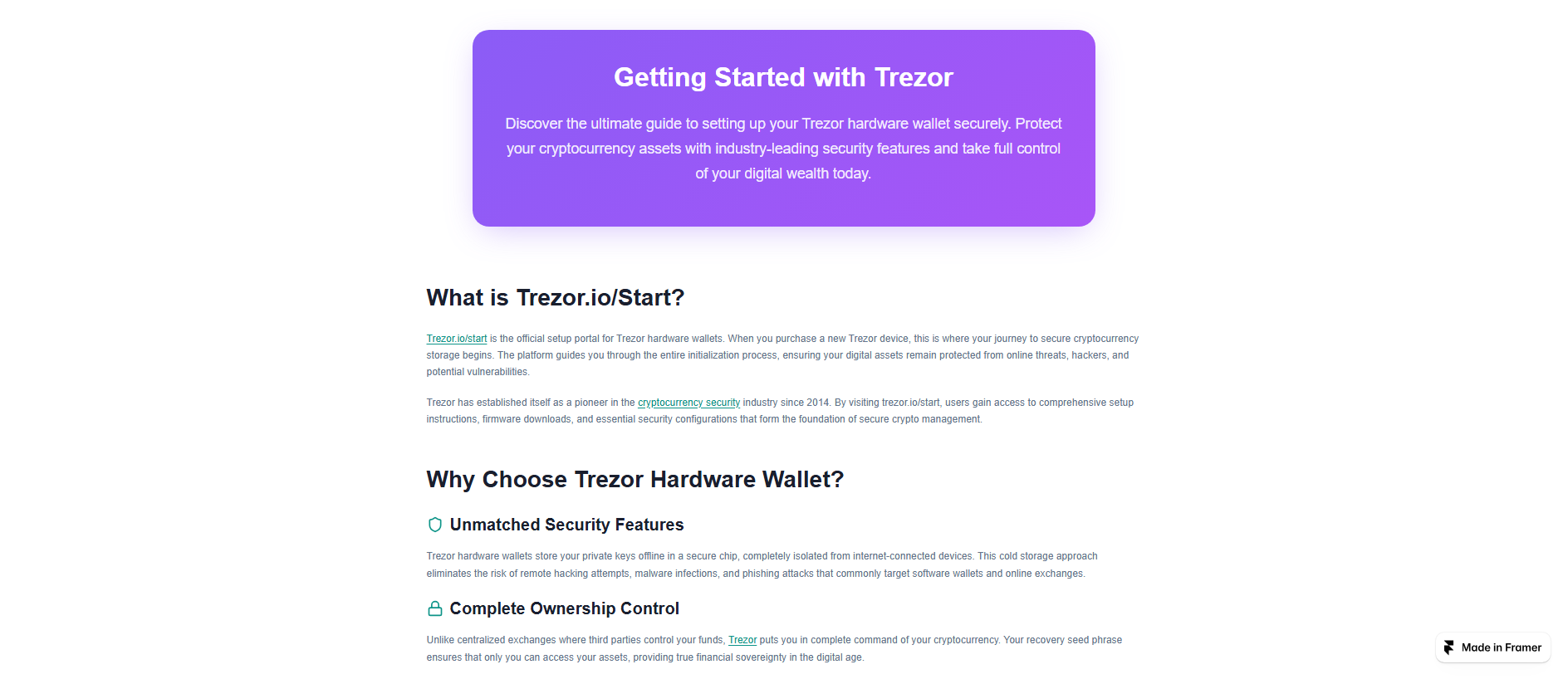 Forensic screenshot of tezeer-device.framer.ai showing the phishing page layout