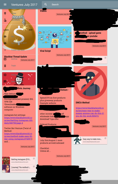 Google Keep example