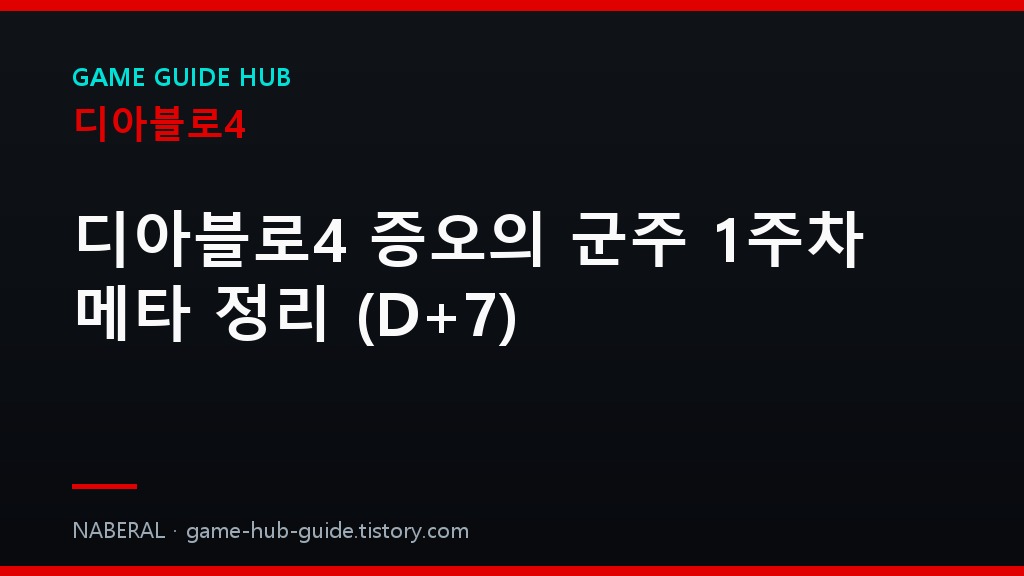 디아블로4 증오의 군주 1주차 메타 정리 (D+7) &mdash; NABERAL 게임 가이드 자체 제작 브랜드 커버