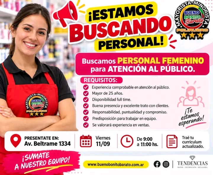 Se busca Atención al Cliente en Oberá