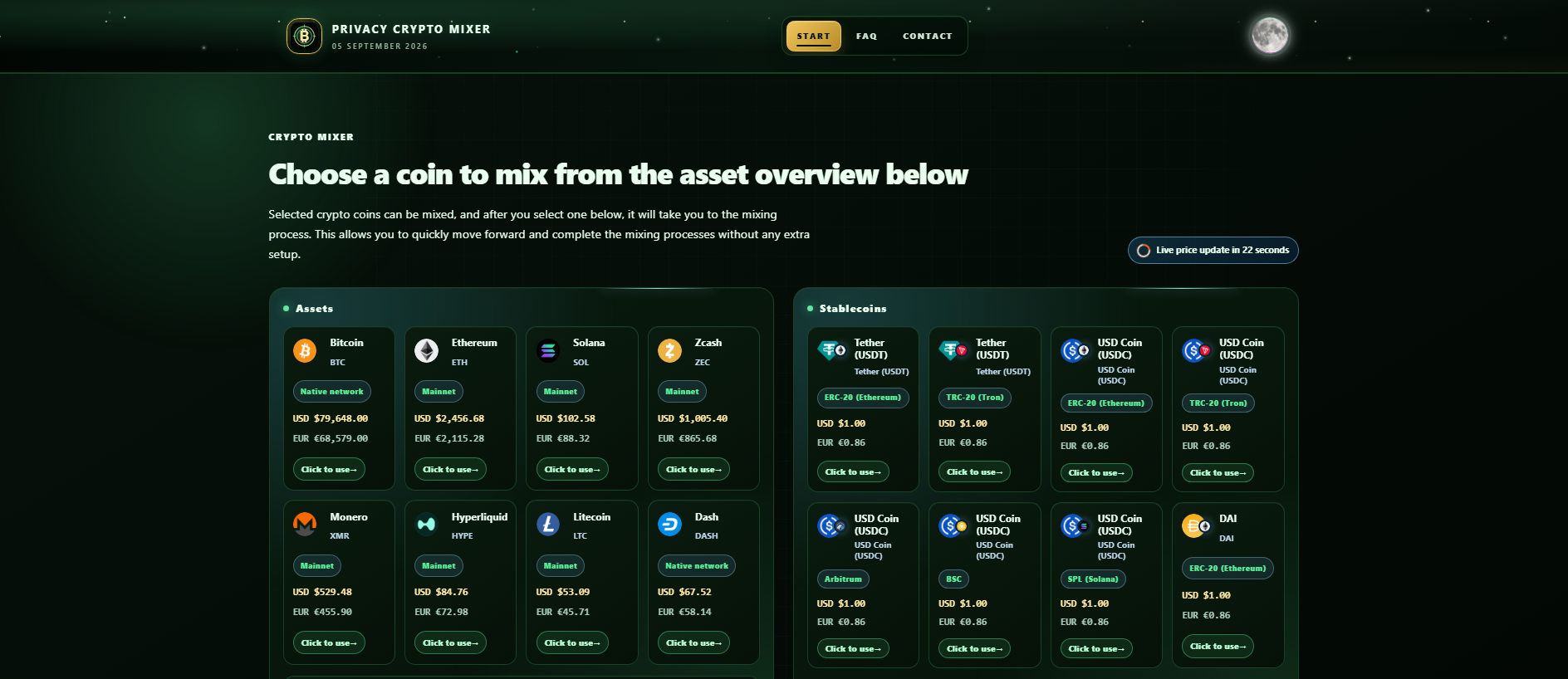 Скриншот сайта privacycryptomixer.com