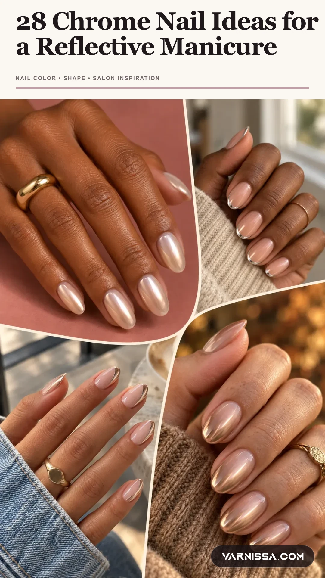 28 Chrome Nail Ideas for a Reflective Manicure Pinterest pin