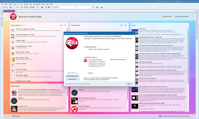 Download Embarcadero RAD Studio 13.1 Build 37.0.59082.6021 RTM Update 1