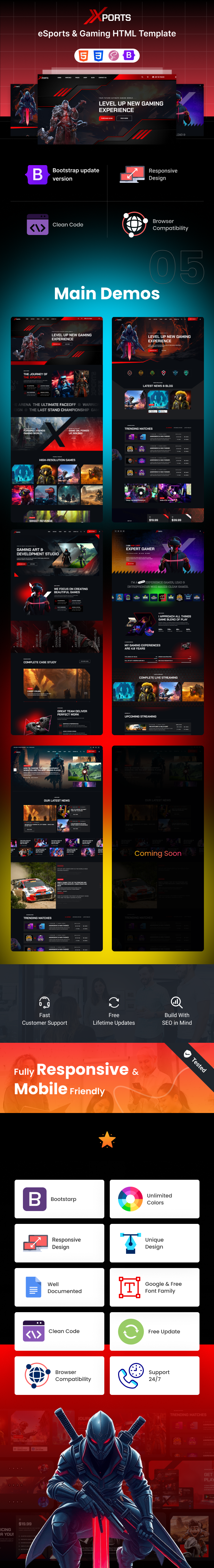 Xports - eSports and Gaming HTML Template