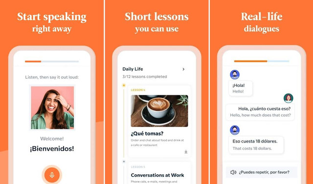 Babbel structured lesson view