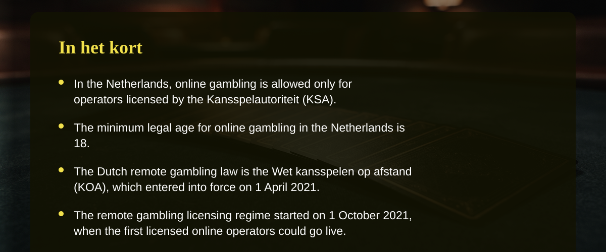 Leeftijd casino in Nederland: wat je moet weten als je online wil spelen � In het kort