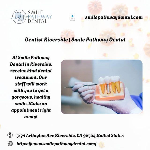 At Smile Pathway Dental in Riverside, receive kind dental treatment. Our staff will work with you to get a gorgeous, healthy smile. Make an appointment right away!

https://www.smilepathwaydental.com/