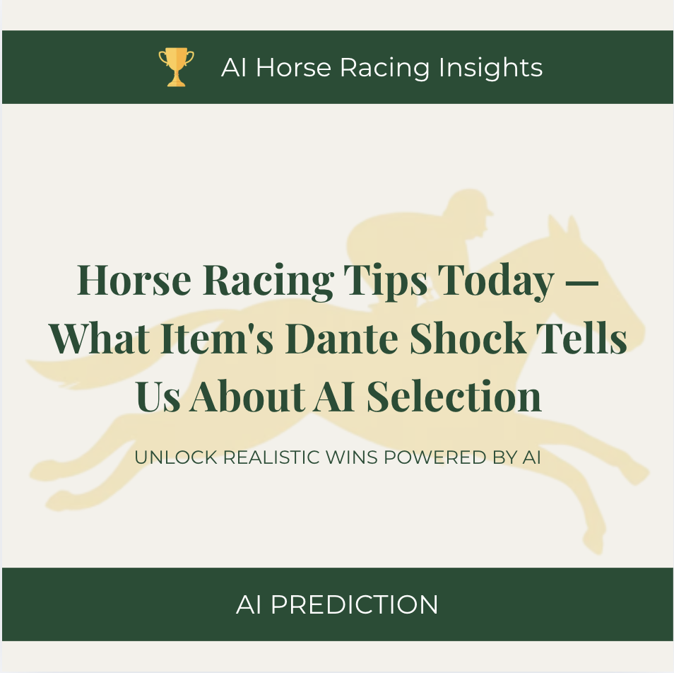 Horse Racing Tips Today — What Item's Dante Shock Tells Us About AI Selection
