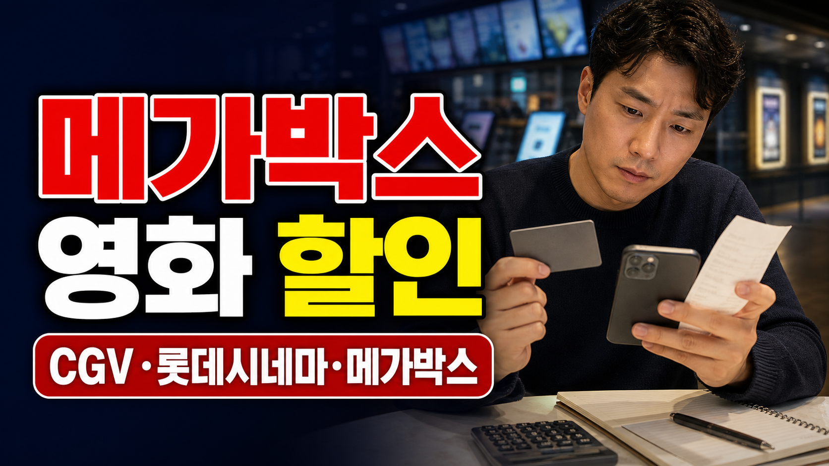 CGV·롯데시네마·메가박스 영화 6000원 할인권, 어디서 써야 적용될까 관련 핵심 정보를 상징적으로 보여주는 썸네일 이미지