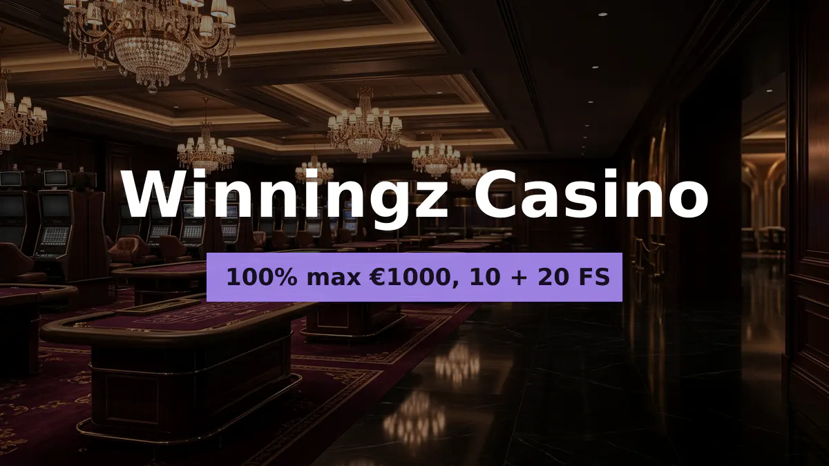 Winningz Casino � Willkommensbonus 100% max �1000, 10 + 20 FS, Zahlungen: Visa, Mastercard, BLIK, Google Pay, Revolut