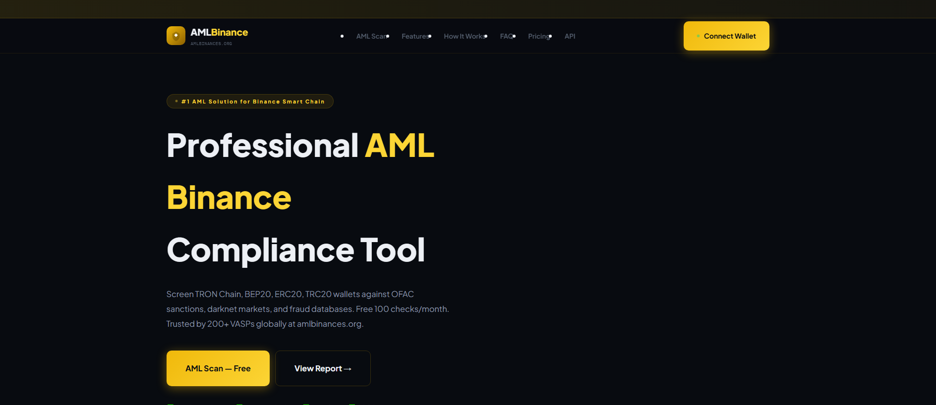 Forensic screenshot of amlbinances.org showing the phishing page layout