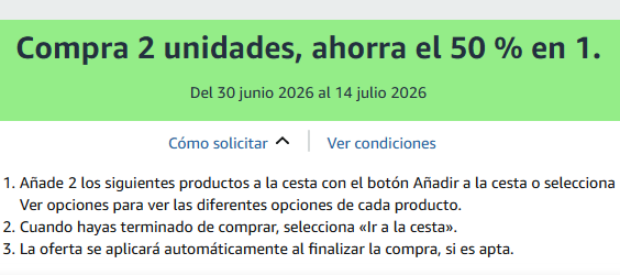 Ahorra el 50% en 1 comprando 2 unidades en una selección de productos para el hogar 🏠