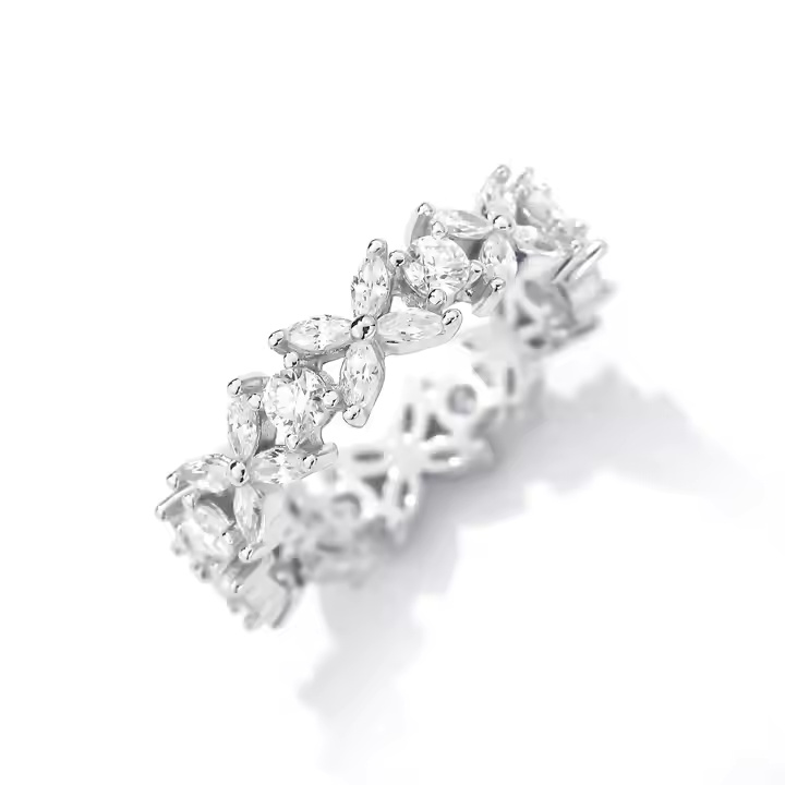 Marquise Floral Eternity Band