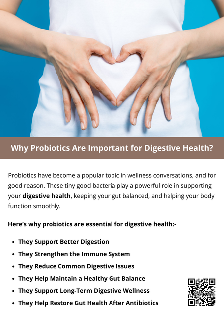 Probiotics play a key role in maintaining digestive health by balancing good bacteria in the gut, improving digestion, and supporting nutrient absorption. They help reduce bloating, gas, and irregular bowel movements while strengthening the immune system. Probiotics also restore gut balance after antibiotics, making them essential for overall digestive wellness. To know more visit here https://topcarebrand.com/digestive-health/