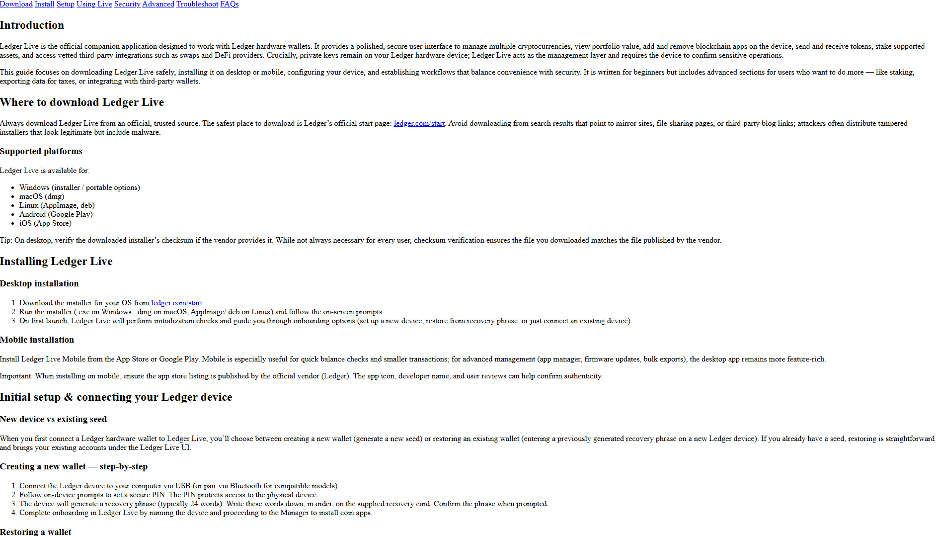 Forensic screenshot of support-ledgerlive-hub.pages.dev showing the phishing page layout