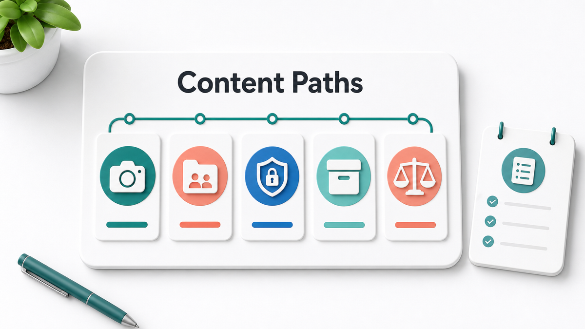Content paths board for storage affiliate comparisons