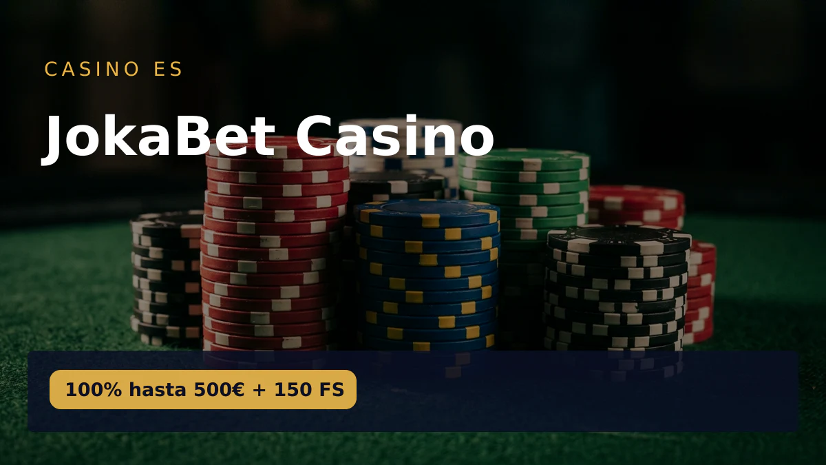 JokaBet Casino — bono de bienvenida 100% hasta 500€ + 150 FS, pagos: Visa, Mastercard, Skrill, Neteller, Boleto