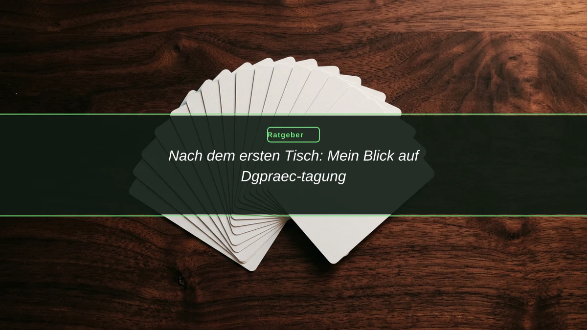 Nach dem ersten Tisch: Mein Blick auf Dgpraec-tagung
