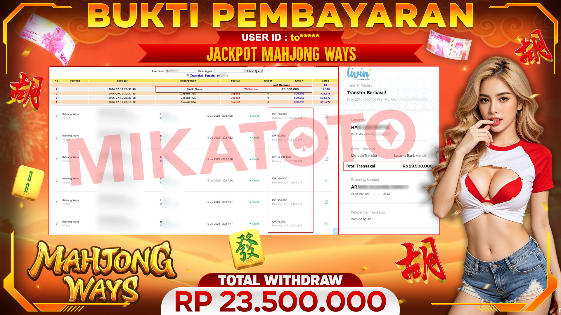 🏆 SELAMAT KEPADA PEMENANG JACKPOT DI Mahjong Ways - PGSoft 23,500,000 🏆