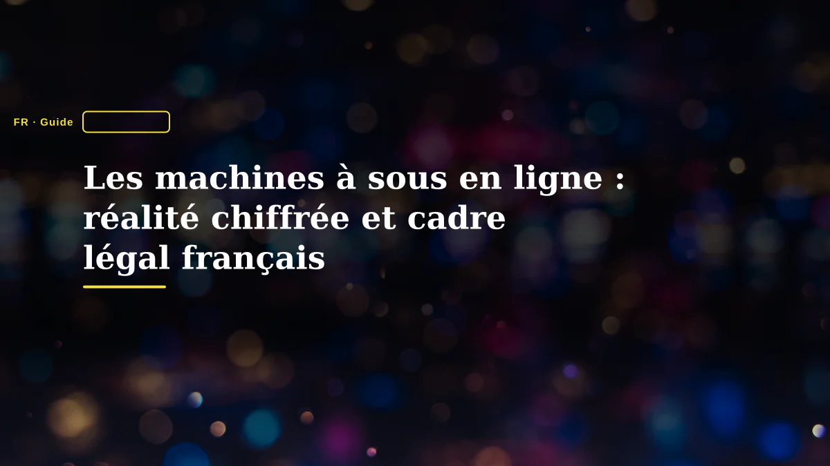 Les machines à sous en ligne : réalité chiffrée et cadre légal français