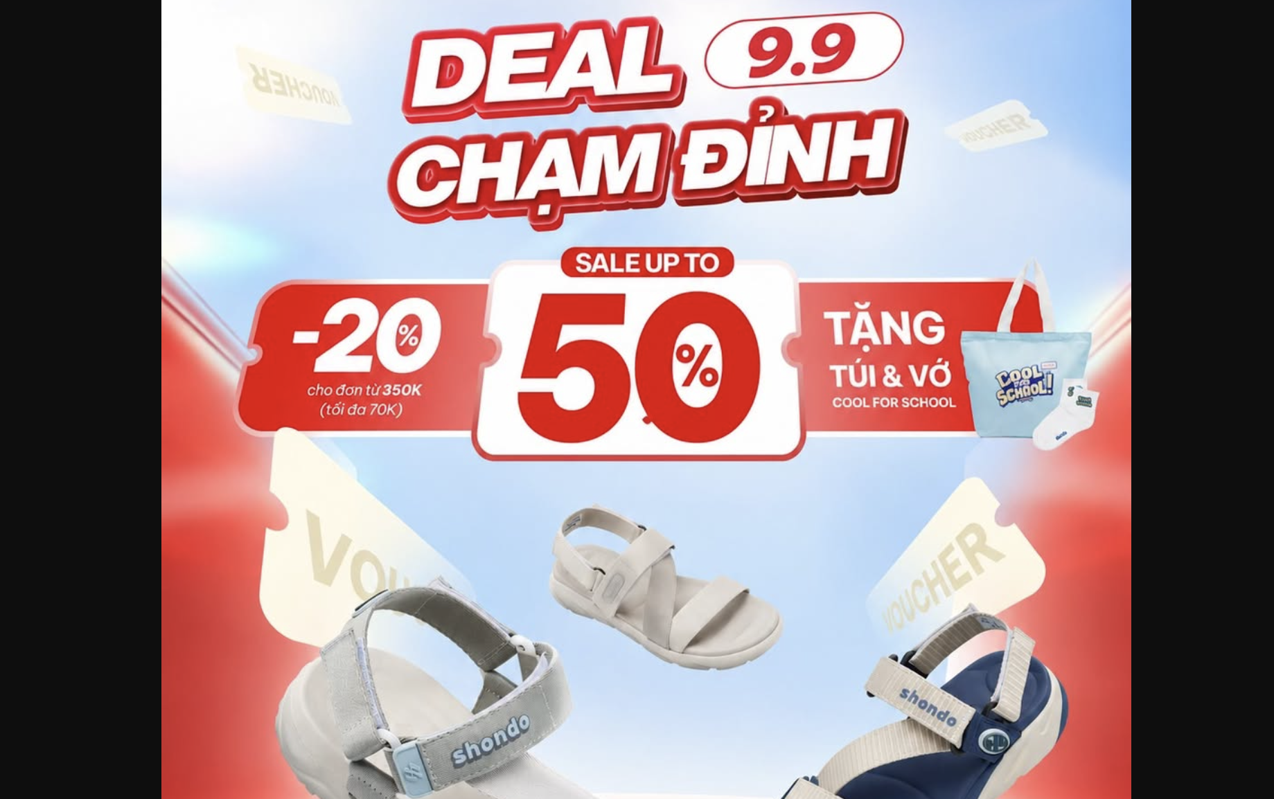 Shondo 09.09 – Sale Đầu Tháng, Sandals Giảm Đến 50%