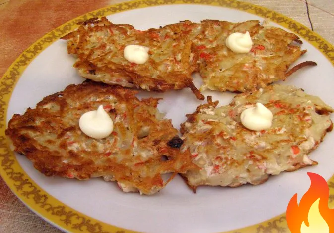 Постер Драники с крабовыми палочками