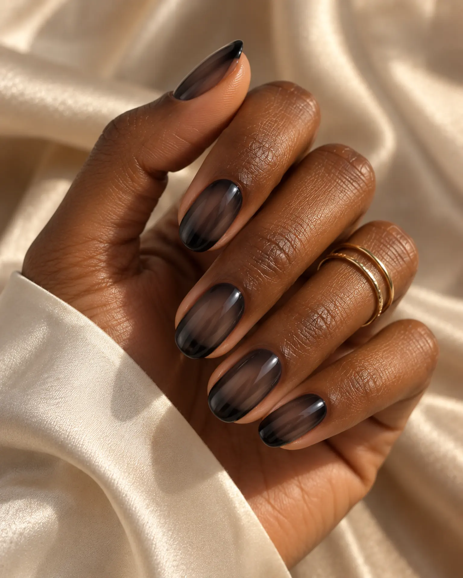 Smoke Jelly Wash manicure inspiration for black nail ideas