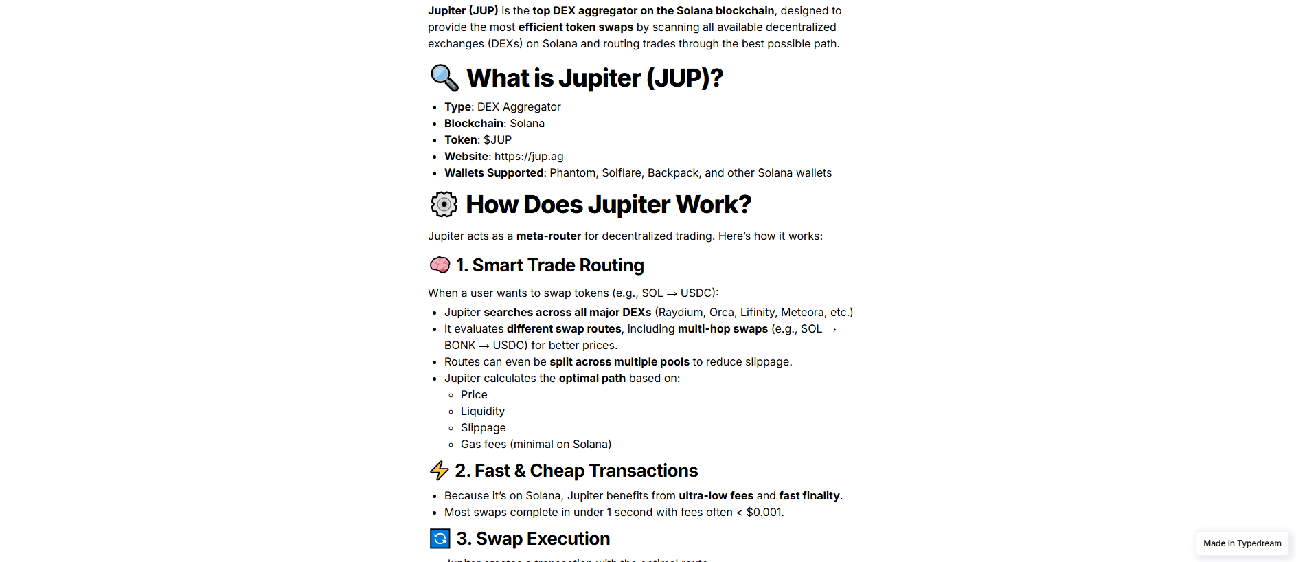 Forensic screenshot of jupag-dex.typedream.app showing the phishing page layout