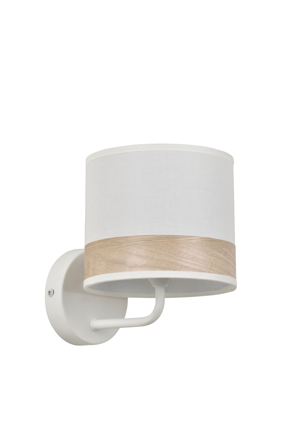 Applique Raito avec abat-jour effet bois – Blanc