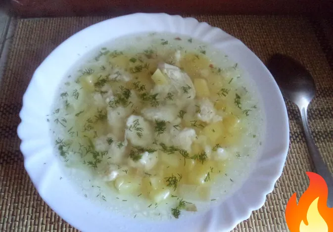 Постер Суп картофельный с галушками