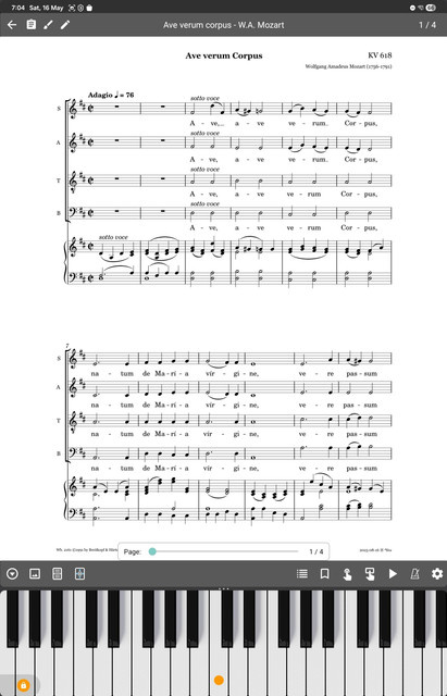 Mobile Sheets Mini Piano