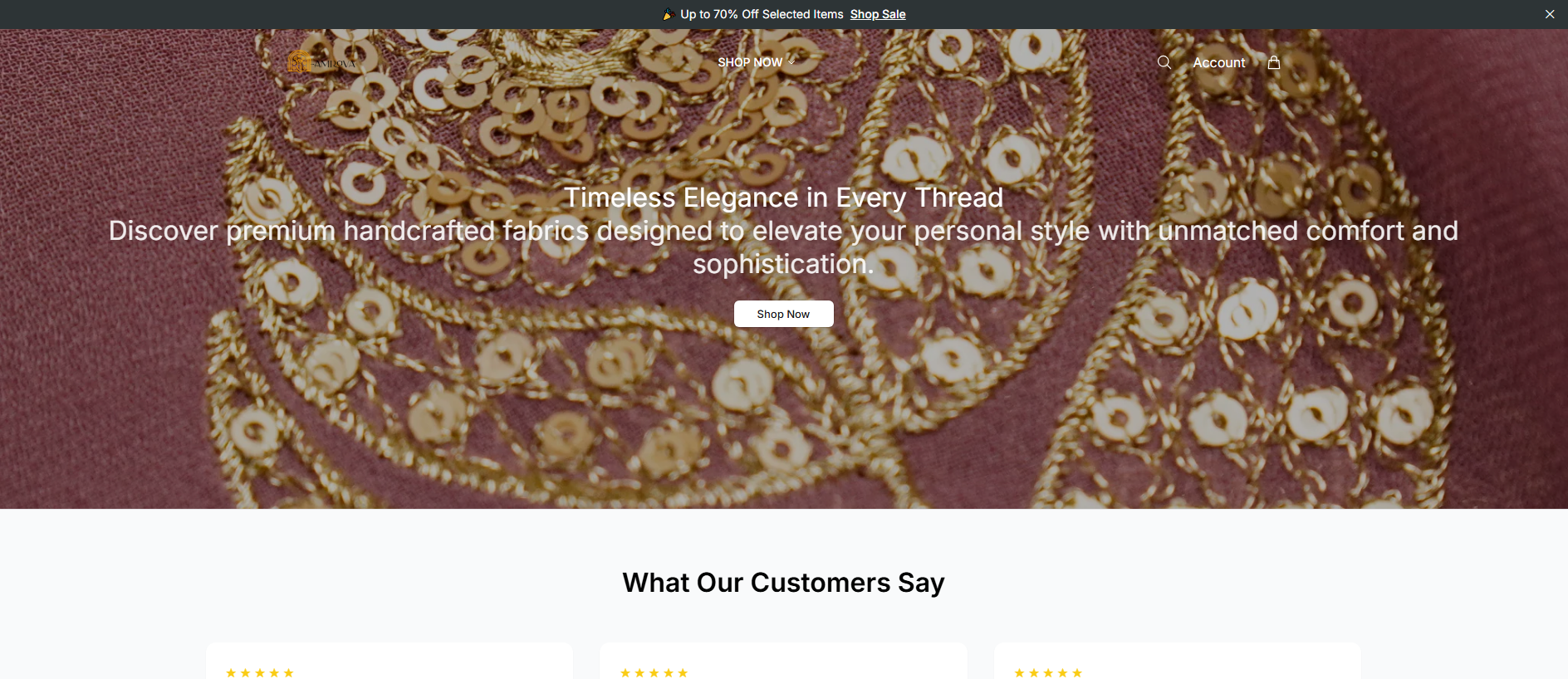 Stored capture of amratextiles.shop