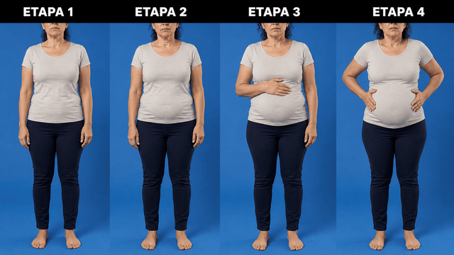 Secuencia visual en cuatro etapas