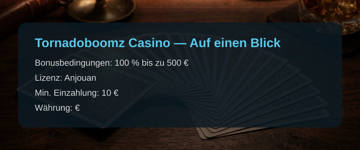 Tornadoboomz Casino — Auf einen Blick